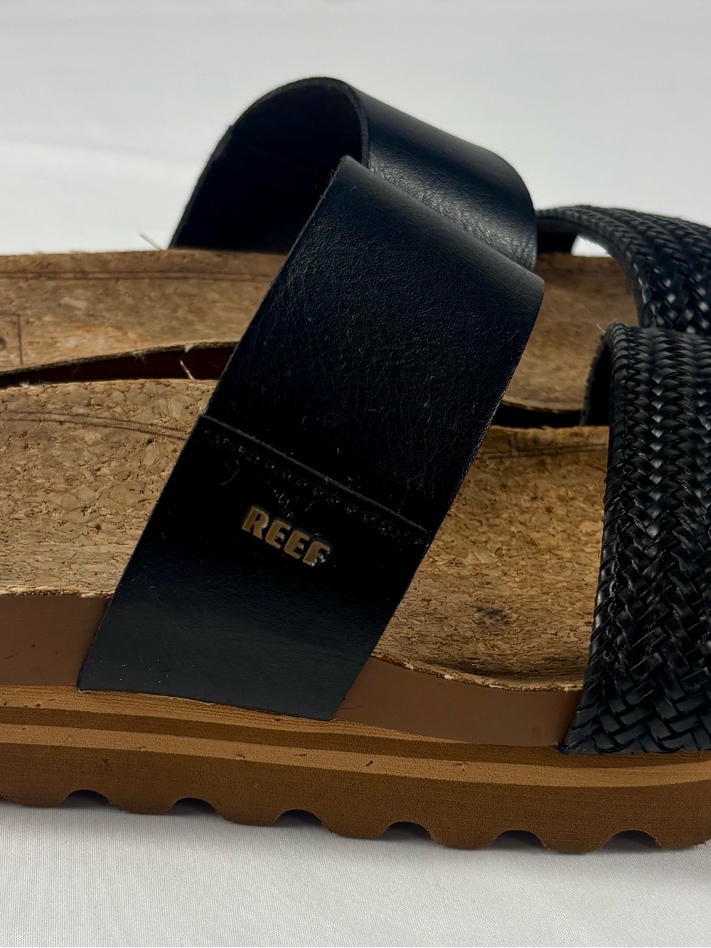 Reef Cushion Vista Hi Platform Slide Sandals Black Size 8 - Picture 8 of 15